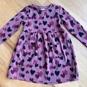 Polarn O. Pyret pink long sleeve wool dress, Sz 4-5Y